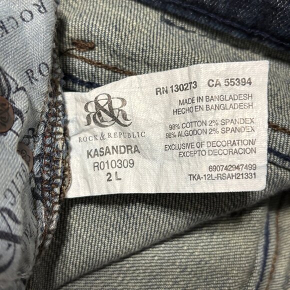 Rock‎ & Republic Kasandra Jeans Women’s 2L Dark Wash Bootcut Stretch Denim Long - Picture 11 of 16